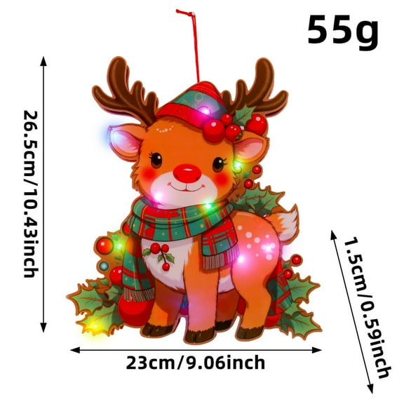 Christmas Window Decorations - Light up Christmas Decorations with Suction Cup for Holiday Outdoor Indoor Decor (Christmas Bear)