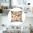 thumbnail image 5 of Acheng Red Chinoiserie Pillow Cover Set of 2 Spring Pink Floral Throw Pillow Covers Vintage Flower Outdoor Pillowcase Cushion Cover for Sofa Couch Home Bedroom Cherry Blossom Decor 20x20in, 5 of 7