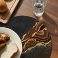 thumbnail image 3 of Brown Marble Round 15 Inch Placemats Set of 2, Gold Abstract Vintage Modern Ombre Art HeatResistant Non Slip Place Mats for Dining Table, Wipeable Braided Kitchen Table Mats for Housewarming, 3 of 9