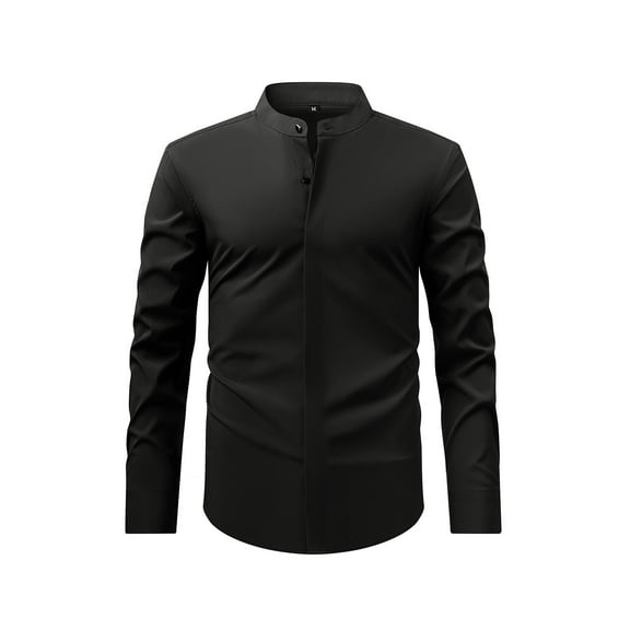 Dovford Men's Long Sleeve Dress Shirt Fitted Wrinkle-Free Casual Business Button Up Shirts