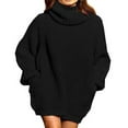 thumbnail image 2 of Utoimkio Women's Turtleneck Knit Sweaters Long Sleeve Casual Loose Pullover Sweaters Winter Solid Outwear Jumper Tops, 2 of 3