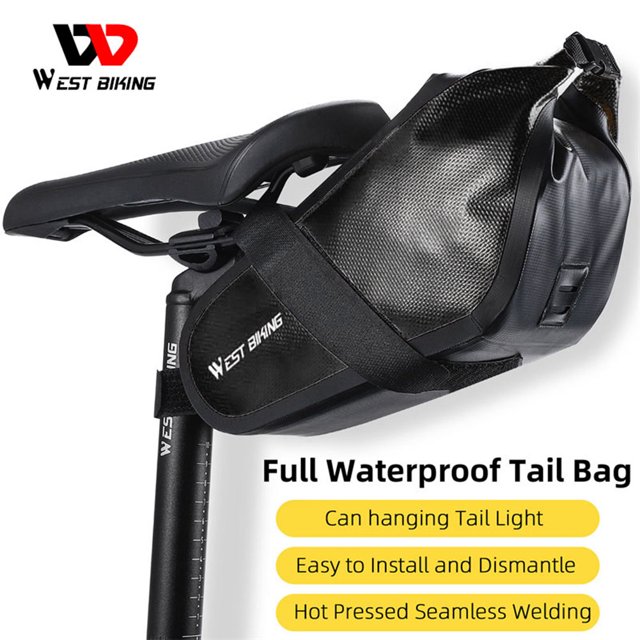 Bolsa para sillín de bicicleta, 2,3 l, bolsa trasera para bicicleta de carretera, cierre enrollable para bicicleta plegable