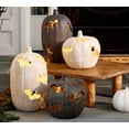 thumbnail image 4 of Halloween Pumpkin Light for Halloween Indoor, Handmade Light Up White Pumpkin Decoration Lantern Halloween Lighted Tabletop Ornament For Halloween Indoor, 4 of 7