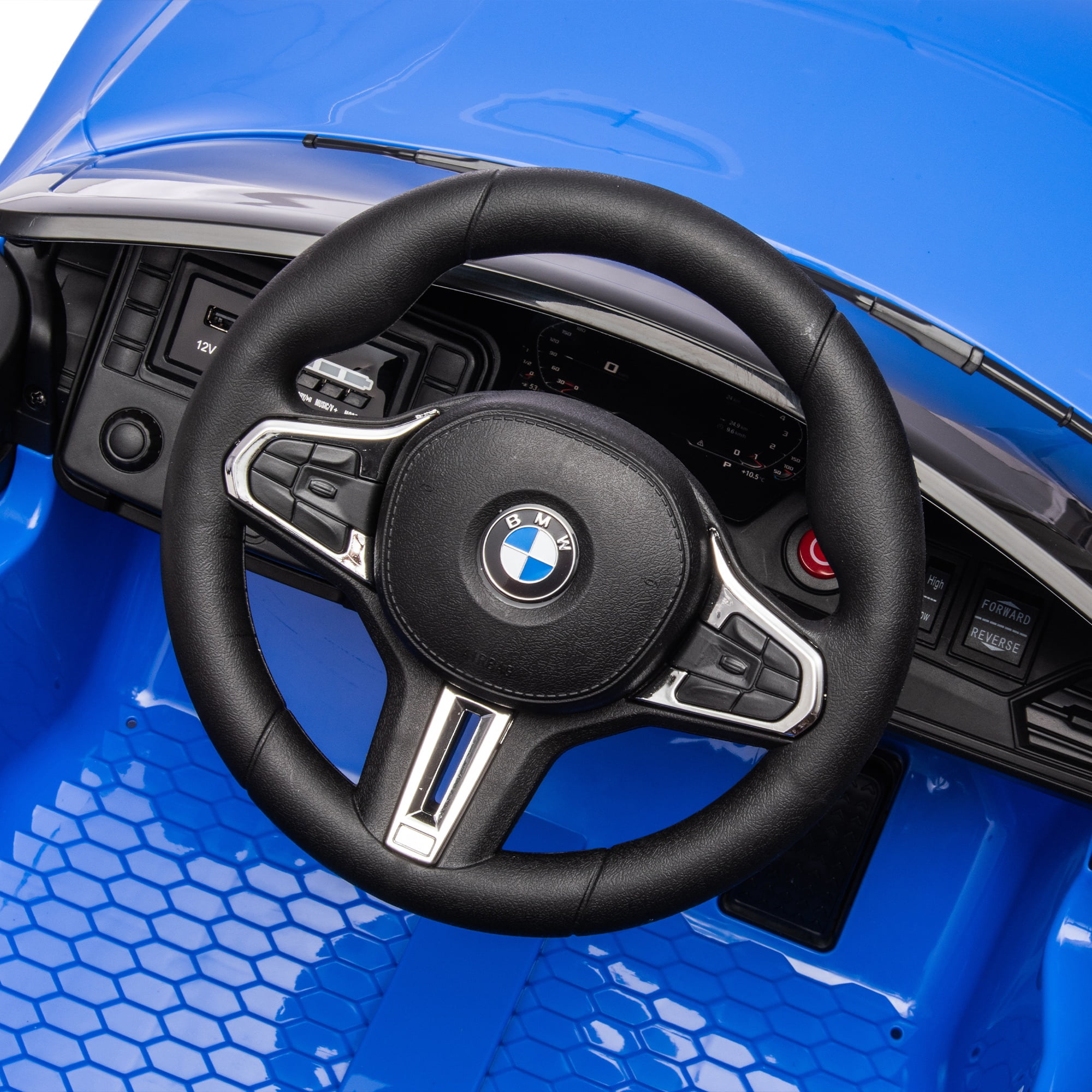 12V Electric Car for Kids, Officially Licensed BMW M4 Ride On Car with Remote Control, 3 Speeds, LED Lights, Battery Powered Cars for Kids, Ride On Toys for Boys & Girls, Blue