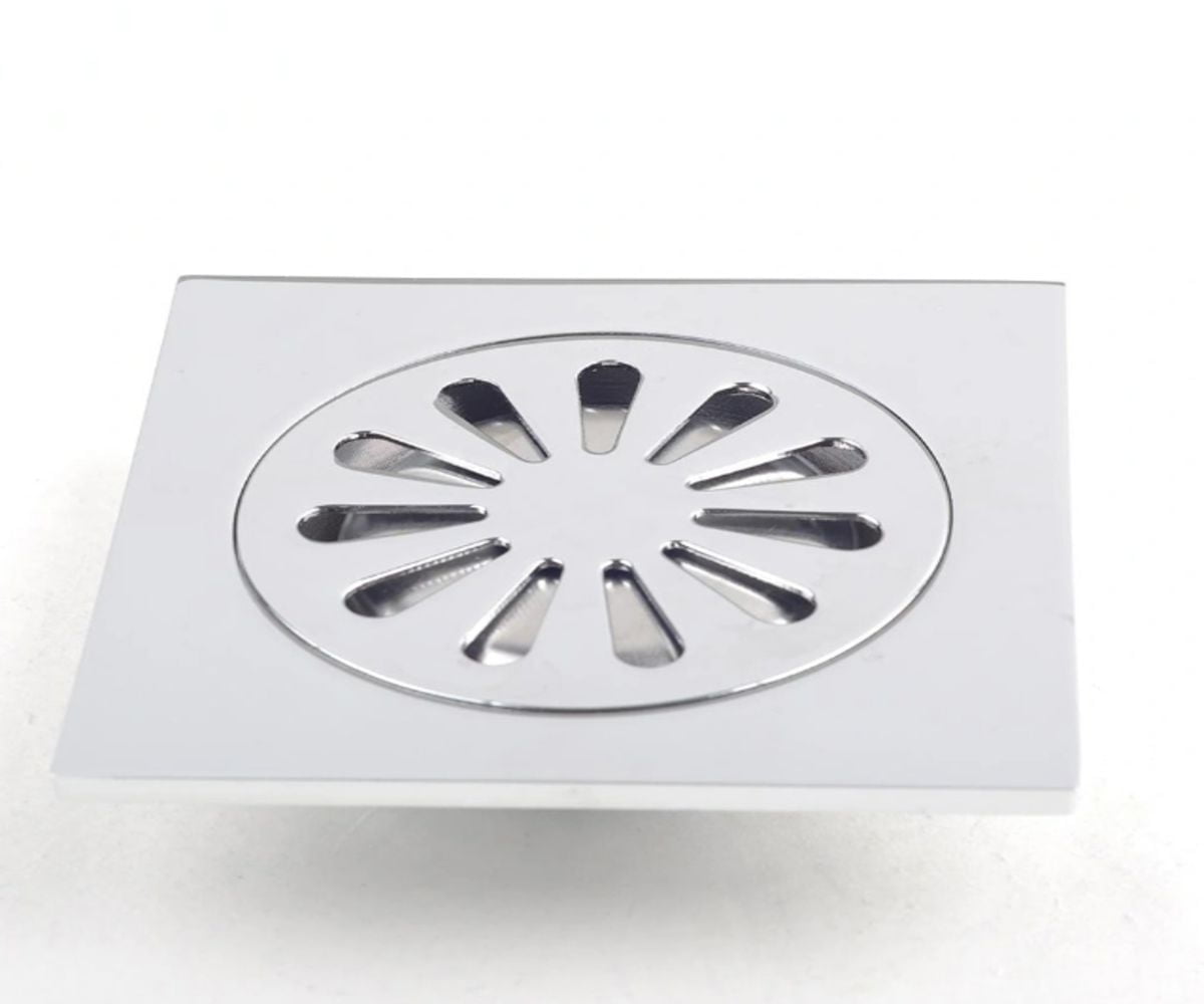 DROP Bath and Kitchen DR091051 Flower series Shower Floor Drain in Chrome