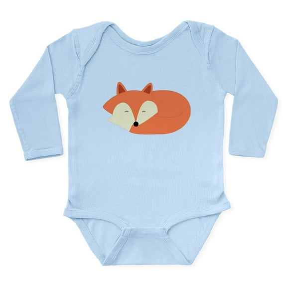 CafePress - Sleepy Red Fox Body Suit - Long Sleeve Cotton Baby Bodysuit