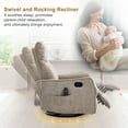 thumbnail image 3 of AENKYO Swivel Recliner Chair, Manual Rocking Massage Chair, Heated for Adults, for Living Room,khaki Chenille, 3 of 4