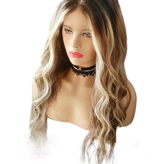 EZLIFE Pelucas frontales rectas humanas con peluca larga rizada para mujer, cabello ondulado E5Z5 R3G5 R3G5