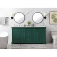 thumbnail image 6 of Elegant Decor Clarence 72" Solid Wood Metal Double Bathroom Vanity Set in Green, 6 of 8
