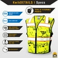 thumbnail image 5 of KwikSafety (Charlotte, NC) UNCLE WILLY’S WALL Safety Vest (10 POCKETS) Class 2 ANSI OSHA High Visibility Reflective Camo Heavy Duty Mesh Zipper HiVis Construction Work HiViz Men | Yellow Black Medium, 5 of 6