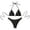 Black |#19, variant on Women's Halter Bikini Sets Beads Tie Side Solid Triangle Thong Swimsuit Two Piece Cheeky Bathing Suits (Pink,S)