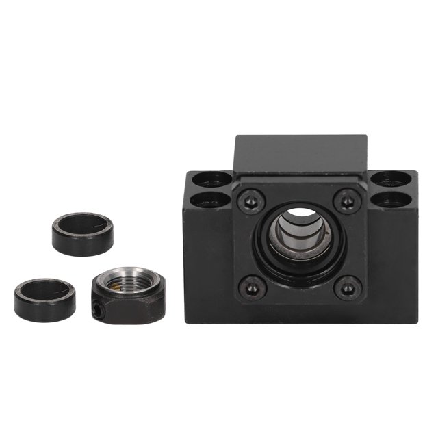 Soporte de husillo de bolas, tratamiento negro de acero al carbono, bloque de extremo de husillo de bolas C7 resistente a la corrosión para SFU1605 SFU1204