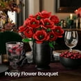 thumbnail image 3 of Red Poppy Bouquet Building Set, Compatible with Lego Flowers for Adults - Artificial Fake Flowers Botanical Collection - Veterans Day Home Decorations & Gift for Christmas, 3 of 8