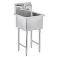 thumbnail image 2 of Lavabo Simple en Acier Inoxydable avec Robinet Coulissant 21*21*33 Pouces, 2 of 4