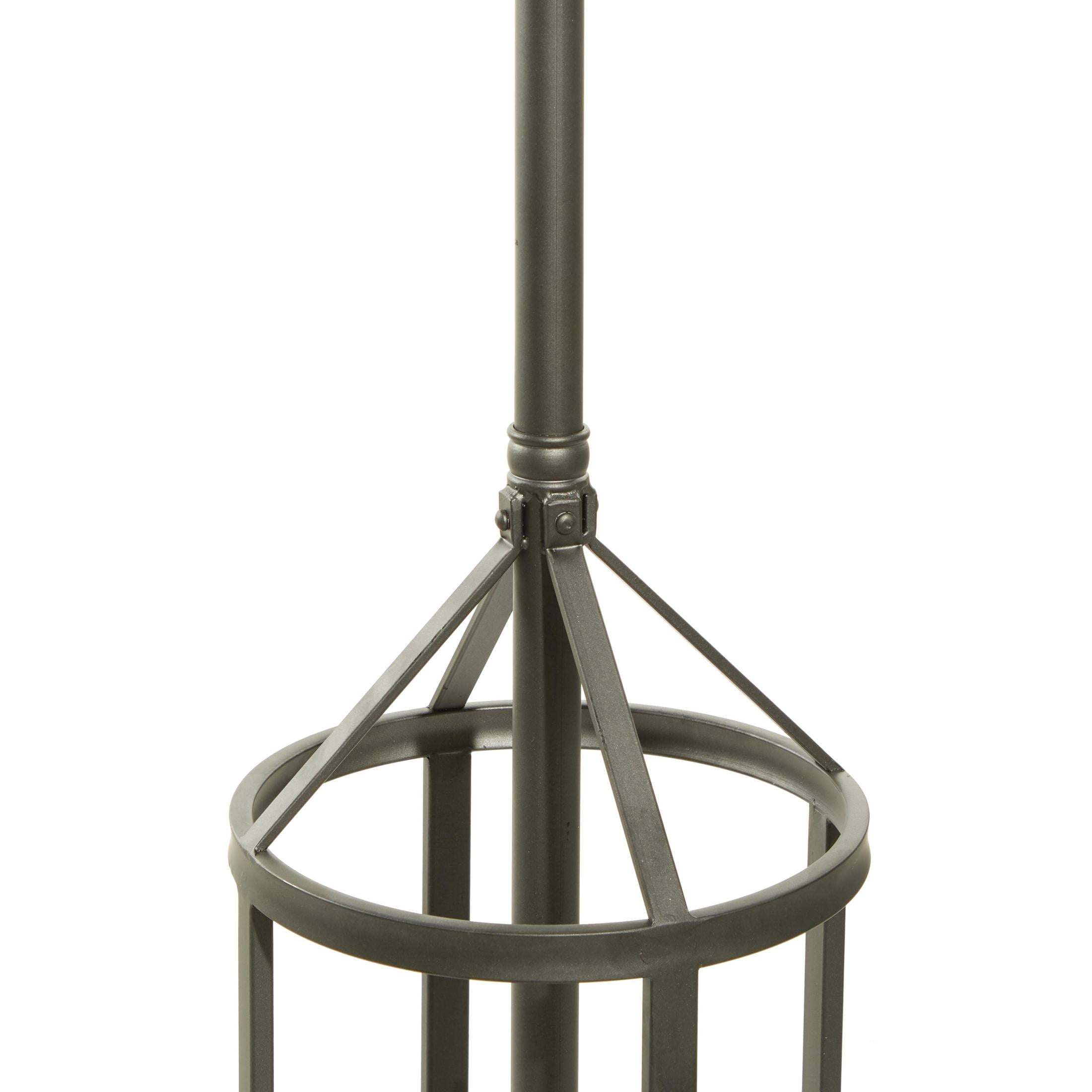 DecMode 19" x 77" Black Metal Coat Rack, 1-Piece