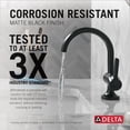 thumbnail image 2 of Delta Albion Matte Black Bathroom Faucet 1 Hole, Single Hole Bathroom Sink Faucet for Vanity, Metal Push-Pop Drain Assembly, Matte Black, 2 of 7