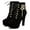 Black, variant on Women's Platform Wedge Ankle Boots | Chunky Heel Lace-Up Winter Boots