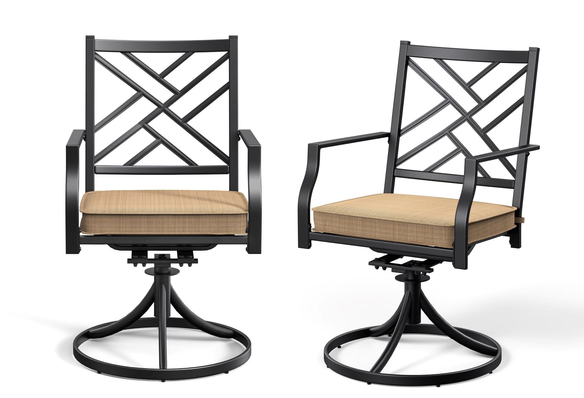 Details about   Patio Chair Set of 2 with Cushion Swivel Dining Chairs Garden Outdoor Furniture 