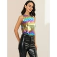 thumbnail image 3 of Camiseta Sin Mangas Allegra K Con Chaleco Brillante Metálico Para Fiesta Y Club Mujer M, 3 of 6