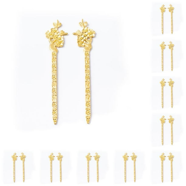 Tenedor de pelo sweethay Líneas de arte Escultura decorativa Fabricación de joyas Accesorios Retro DIY Oro