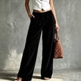 thumbnail image 2 of Women Corduroy Wide Leg Trousers Sevevn Button Fly Mid Rise Loose Fit Pants With Flap Front Pockets, Diverse Solid Color Selections For Dating Shopping And Semi‑Casual Daily Dressing, 2 of 6