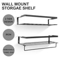 thumbnail image 5 of Uten Floating Shelves, Wall Mounted Iron Shelves Set of 2, Bathroom Storage Shelves with Towel Rack, Gray, 5 of 12