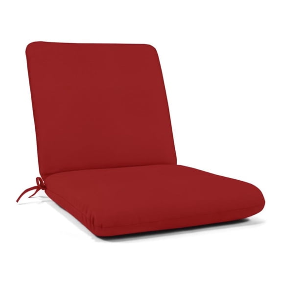Casual Cushion Outdoor Club Chair Cushion, Sunbrella Fade & Water Resistant for Patio Club Chairs & Deep-Seat Loungers, 22"W x 22"D, 3.5" thick; Back 22"W x 22"H, 3.5" thick, Canvas Jockey Red