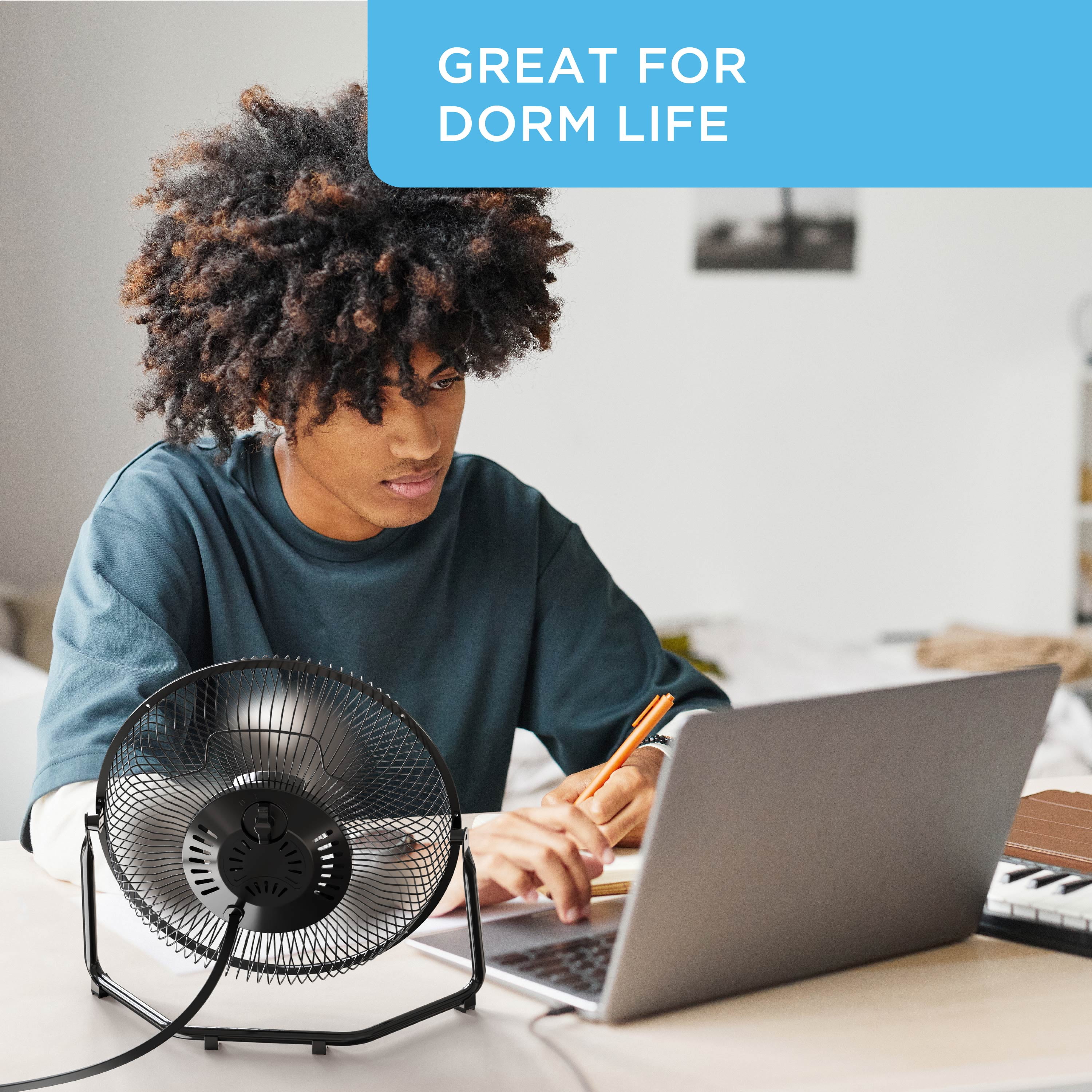 Airtek  High Velocity Desk Fan, 3-Speed Electric Fan with Metal Blades and Safety Grilles