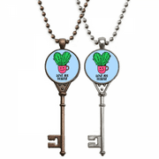 Love You le Cactus Art Deco Fashion Key Necklace Pendant Jewelry Couple Decoration