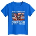 thumbnail image 4 of WUANDIXFA US Flag & Eagle Kids' T-Shirt - 250th Anniversary Design, Poly & Spandex Blend, 100-160 Sizes, Multicolor (Blue, 5-6 Years), 4 of 4