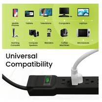 UPDATED	SURGEXPERT 14awg 12000AMP(S) 6-Outlet Power Strip (Surge Protector), 15ft. Cord, WHITE