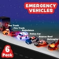 thumbnail image 2 of Tub Works Emergency Cars Light Up Bath Toys, 6 Pack, Water-Activated Light Up Toys Flash & Change Color, 2 of 9