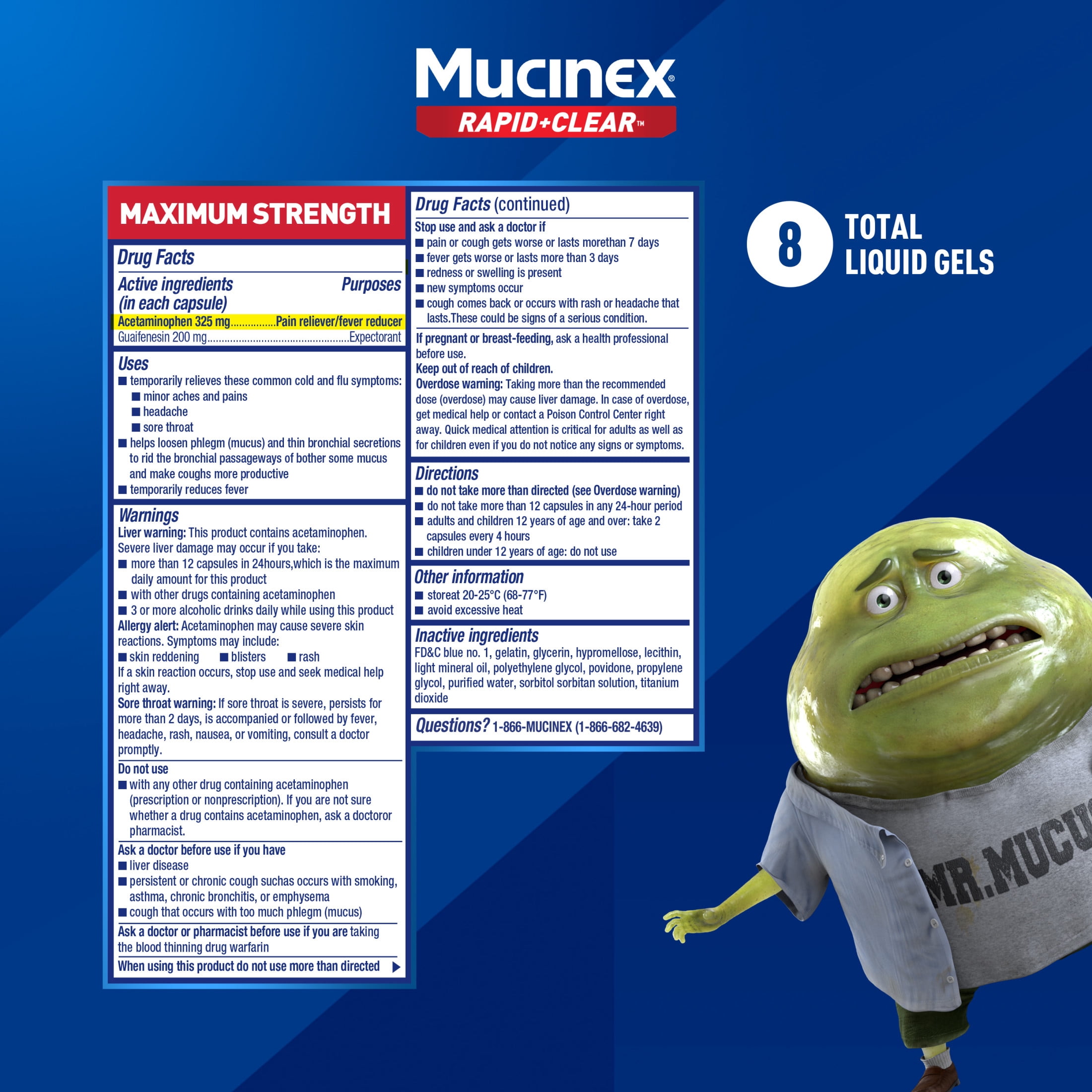 Mucinex Rapid Clear Pain, Headache, & Mucus Congestion (8 Liquid Gels) + Sinus Pressure Relief Nasal Spray (0.75 oz) Combo Pack