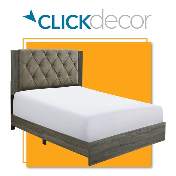 ClickDecor Kenton Platform Bed Queen Size Gray