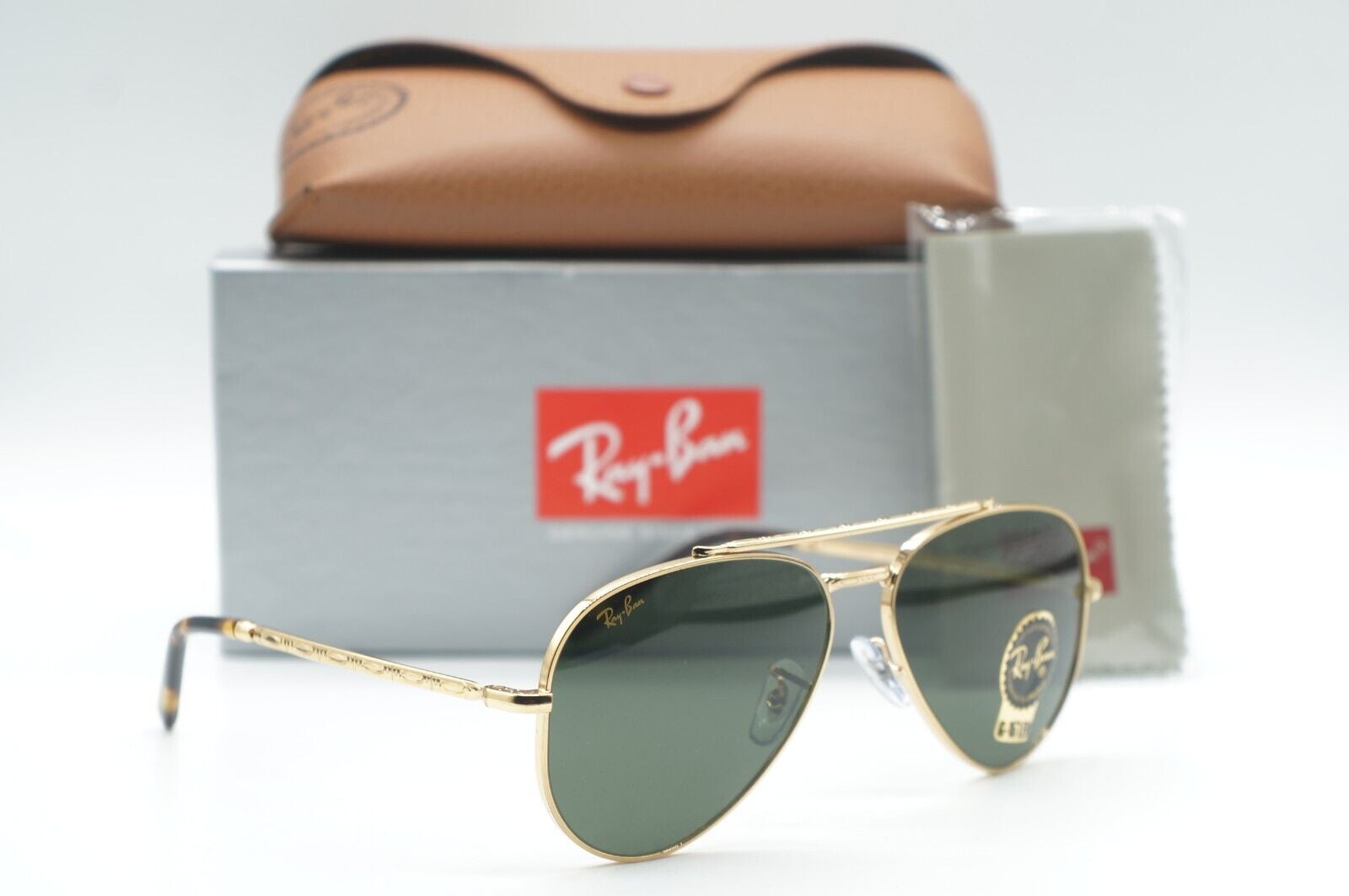 NEW RAY-BAN RB 3625 9196/31 GOLD POLARIZED AUTHENTIC FRAME SUNGLASSES 58-14  