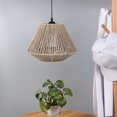 thumbnail image 1 of Simulación de la luz de la cuerda de papel tejido Ratán del techo del techo cubierta de bombilla para la lámpara de mesa cubierta de lámpara colgante para la luz del piso para la sala de estar Hotel, 1 of 9
