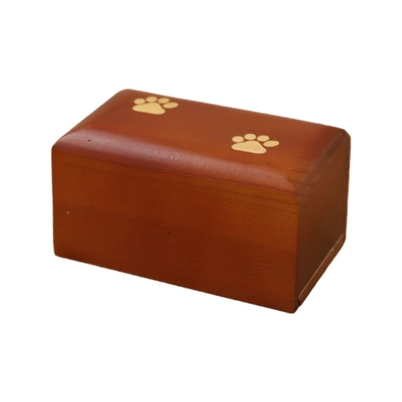 ZPAQI Dog Wood Urn Cremation Urn Memorial Gifts Memorial Box with Paw Print