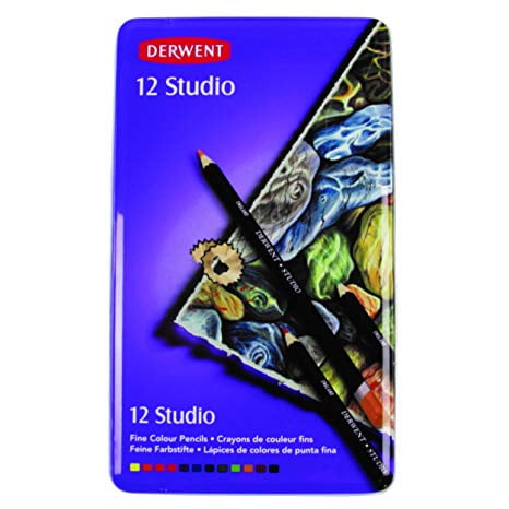 Derwent Studio Colored Pencil 12-Color Tin Set