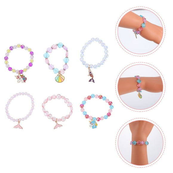 STRANDCHIC 6Pack Beaded Bracelets for Kids Assorted Favor