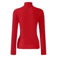 thumbnail image 3 of Women's Turtleneck Long Sleeve Shirts Slim Fitted Lightweight Base Layer Casual Tops, 3 of 5
