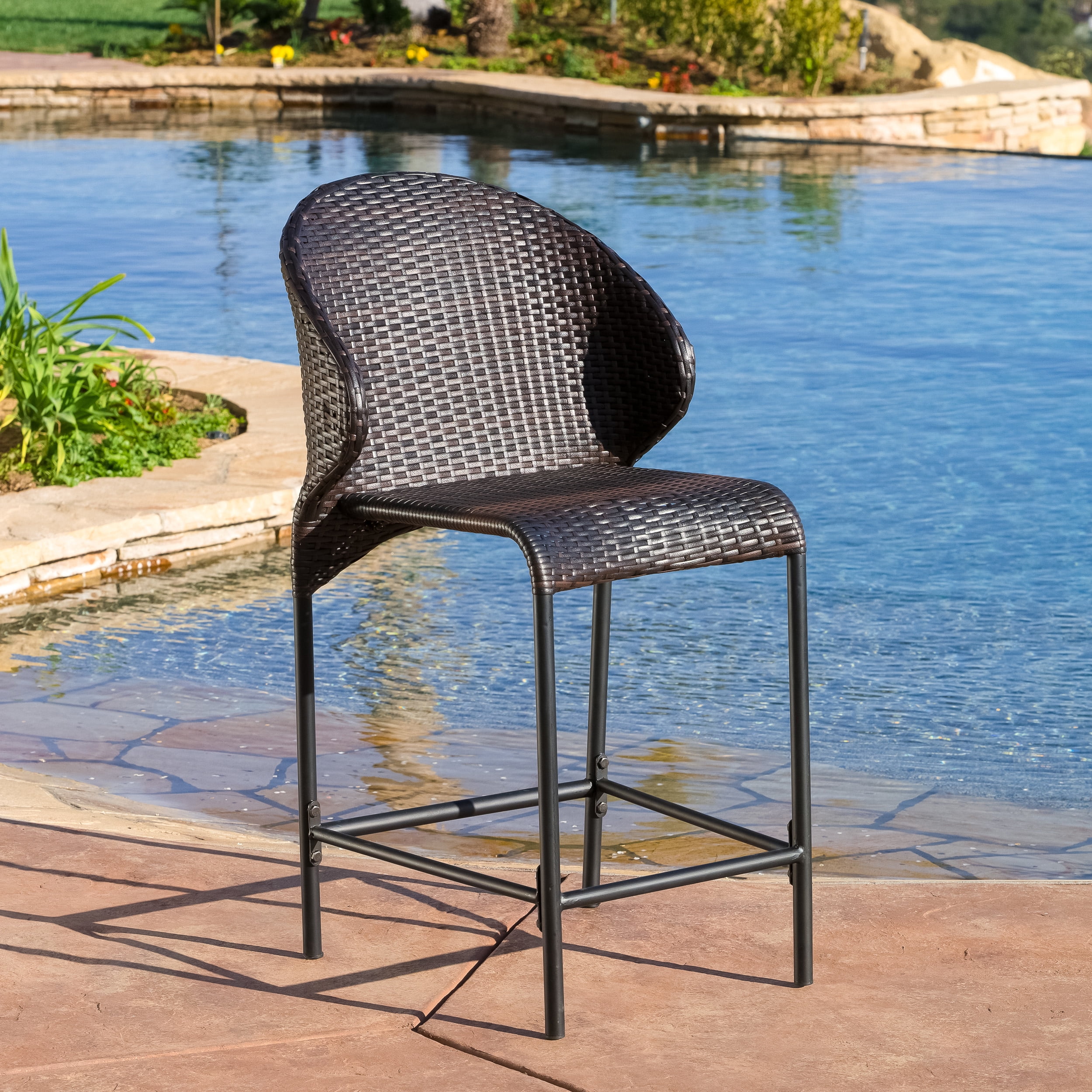 Haena Wicker Counterstool, Set of 4, Multibrown