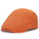 thumbnail image 1 of Sombrero casual de lino naranja con gorra plana para hombre, 1 of 1