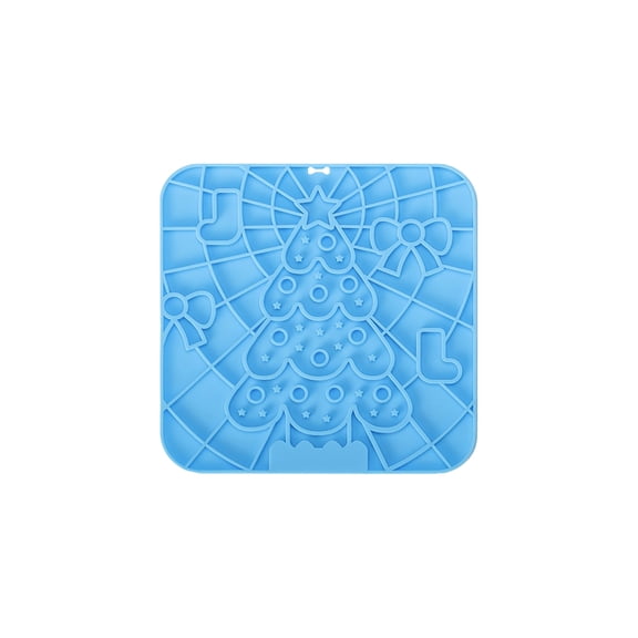 Dog Lick Mat with Suction Cups, Slow Feeder Lick Pad for Anxiety Relief, Large Silicone Licking Mat for Dogs Cats, Dog Feeding Mat for Bathing Grooming Training, Dishwasher Safe,Blue