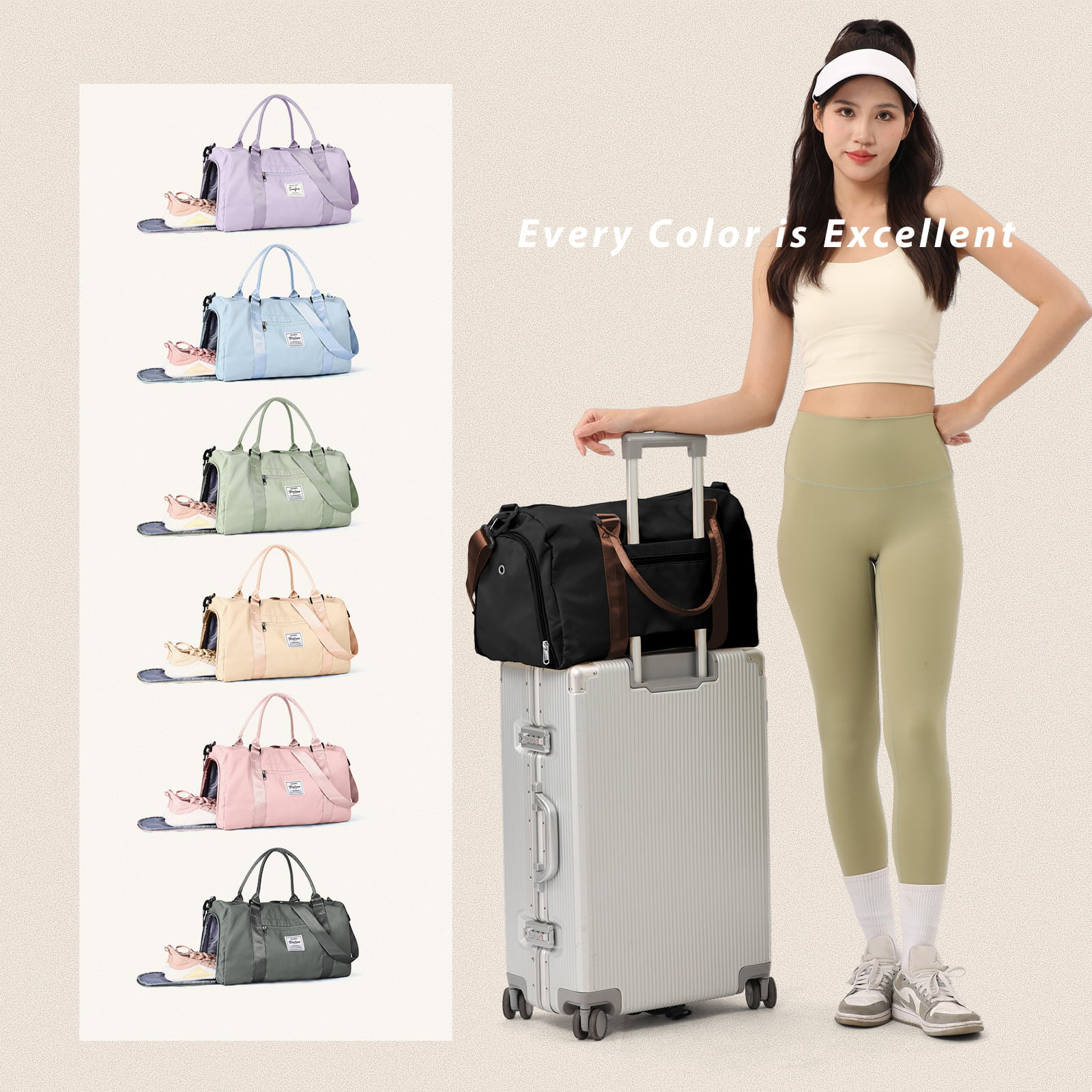 Sport Gym Duffle Travel Bag for Men Women Duffel with Shoe Compartment, Wet  Pocket (Rainbow Leopard) 19.7x9.5x9.9