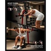 HeeH Deltoid Lateral Raise Machine: Shoulder Press Machine 4 Independent Arms 880LB Capacity Home Gym Strength Training Equipment Red