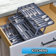 Smart Drawer Organizer, 3-Tier Desk Drawer Organizer for Desk Storage, Jewelry, Kitchen Silverware