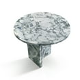 thumbnail image 4 of Miekor Furniture Grey Blue natural marble coffee table, small table,living room table, natural stone, Ø17.7 h15.8 Inch/Ø45 h40 cm, genuine marble, real marble MK6726, 4 of 9