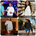 thumbnail image 4 of XXXFLOWER Ladies Casual Tops, Women’s Waffle Henley Long Sleeve T Shirt - Lightweight Crew Neck Blouse for Spring Autumn Daily Casual Wear(Grey)M, 4 of 6