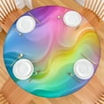 thumbnail image 2 of Rainbow Tie Dye Swirl Pattern Round Fitted Tablecloth with Elastic Edge,Dining Table Cover Waterproof,Outdoor Round Tablecloth for Camping,Dining,Indoor and Outdoor, 2 of 7