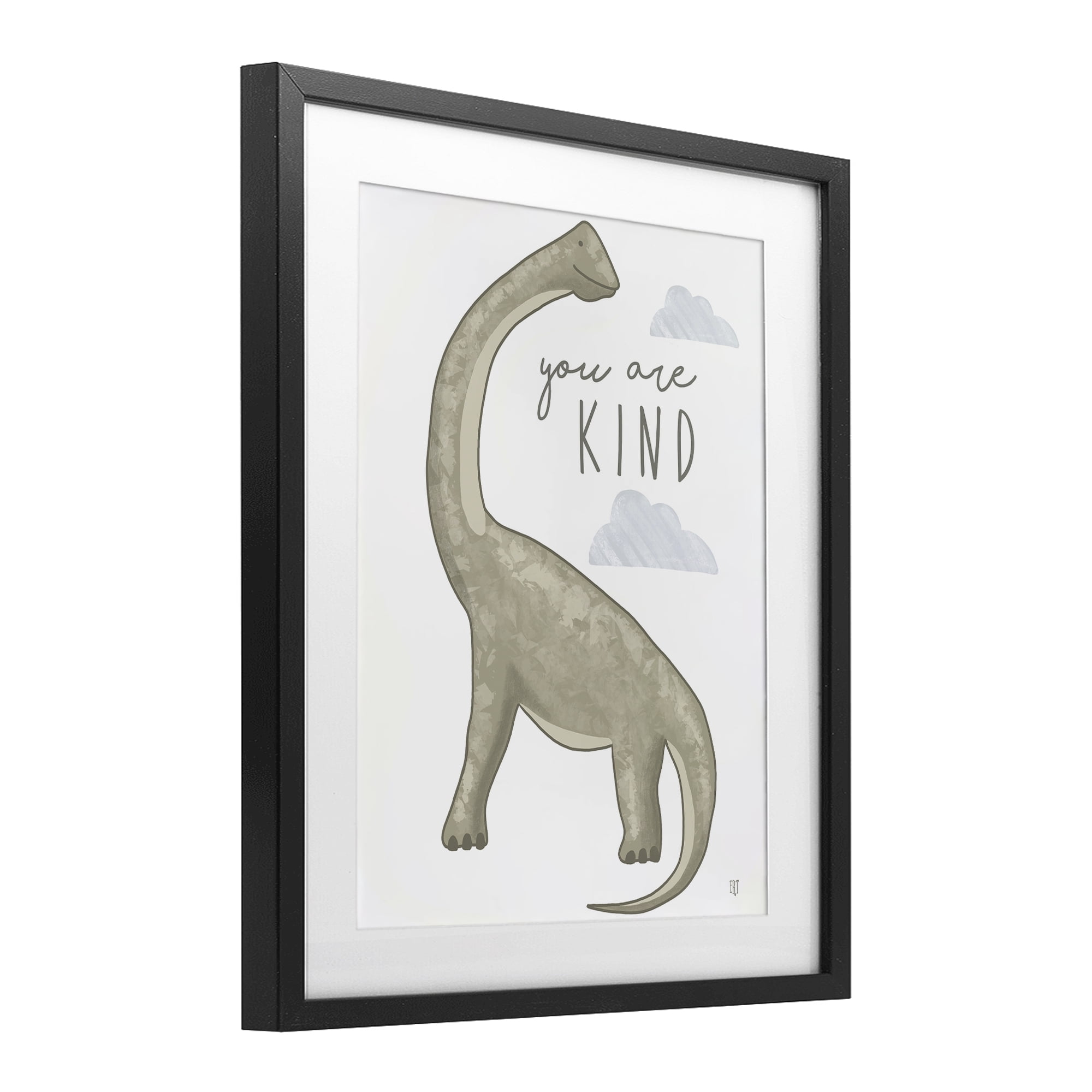 Stupell Industries You Are Kind Dinosaur Black Framed Print Under Glass, design by Elizabeth Tyndall